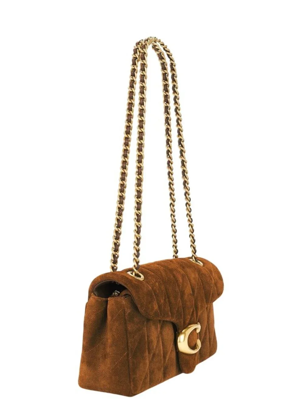 Coach Tabby Shoulder Bag 26 in Warm Brown Womens Suede Brass Hardware